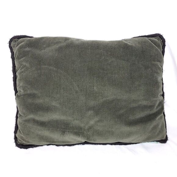 Dragonfly Wool Rug Hooked Pillow Lake Cottage Cattails Decorative Blue Green - Picture 4 of 4